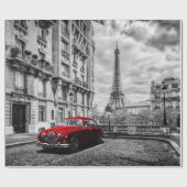 Eiffle Tower Black, White en Red. Cadeaupapier (Vlak)