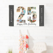 Eigen 25e geboortedag Neutrale foto-inkeping Spandoek (Insitu)