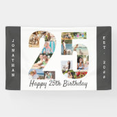 Eigen 25e geboortedag Neutrale foto-inkeping Spandoek (Horizontaal)