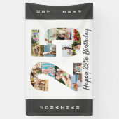 Eigen 25e geboortedag Neutrale foto-inkeping Spandoek (Verticaal)