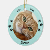 Eigen 2-foto's met een gedenkteken voor kerstmis keramisch ornament (Links)