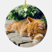 Eigen 2-foto's met een gedenkteken voor kerstmis keramisch ornament (Achterkant)