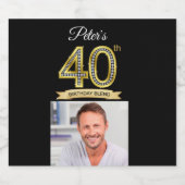 Eigen 40e verjaardag van het mini-etiket voor liqu likeurfles etiket (Enkel label)