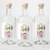 Eigen 50e verjaardag Mini Liquor Favor Label Likeurfles Etiket (Flessen)