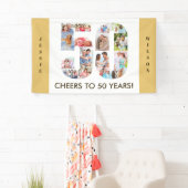 Eigen 50e verjaardag Neutrale foto-collage van par Spandoek (Insitu)