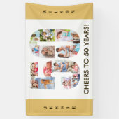 Eigen 50e verjaardag Neutrale foto-collage van par Spandoek (Verticaal)