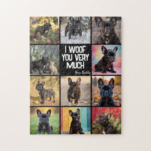Eigen 8 x foto's + tekst legpuzzel (Verticaal)