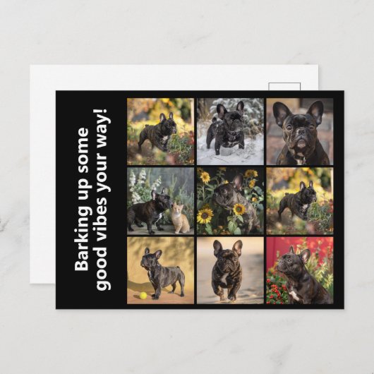 Eigen 9 x afbeeldingen + tekst briefkaart (Voorkant / Achterkant)