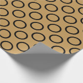Eigen aardbruine geometrische cirkelpatroon cadeaupapier (Hoek)