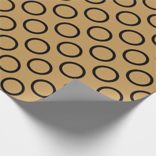 Eigen aardbruine geometrische cirkelpatroon cadeaupapier (Hoek)