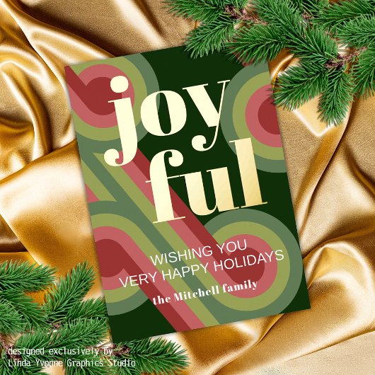 Eigen Abstracte golven voor het herstellen van gol Folie Feestdagen Briefkaart