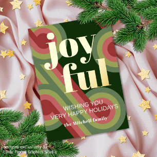 Eigen Abstracte golven voor het herstellen van gol Folie Feestdagenkaart