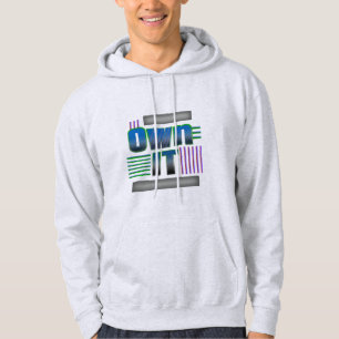 Eigen abstracte lijn kunst tekst ontwerp hoodie