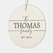 Eigen achternaam Eerste kerstcadeau-Ornament Keramisch Ornament (Links)