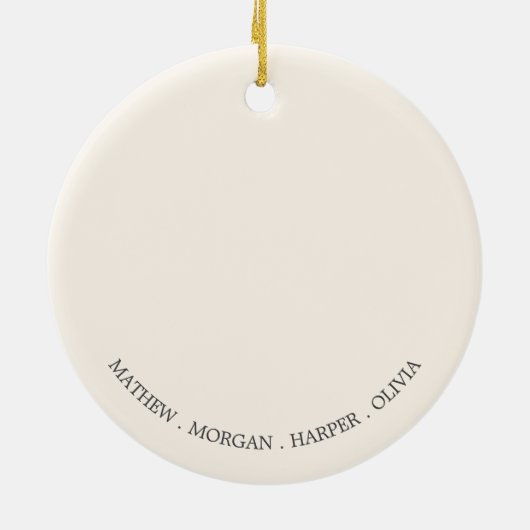 Eigen achternaam Eerste kerstcadeau-Ornament Keramisch Ornament (Achterkant)
