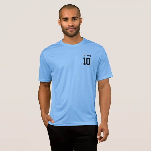 Eigen achternaam nummer sport Jersey T-Shirt (Voorkant volledig)