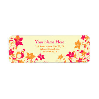 Eigen adres Joan3 Floral Border Label