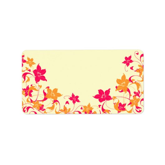 Eigen adres Joan Floral Border Label (Voorkant)