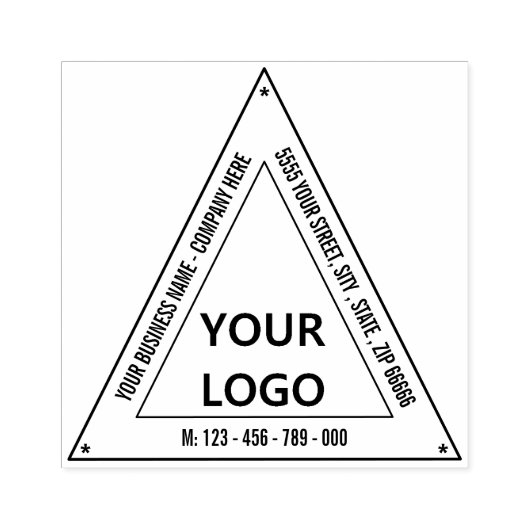 Eigen adres Logo Naam Stempel - Driehoekontwerp (Afrduk)