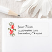 Eigen adres Rood- en Gold Daisy Element Etiket (Insitu)