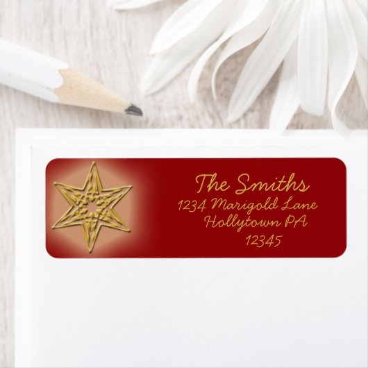 Eigen Adresetiketten voor maroon en goud Etiket (Insitu)