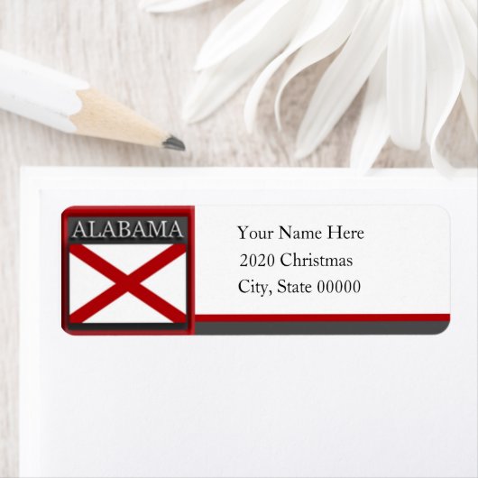 Eigen adreslabel Alabama Flag Etiket (Insitu)