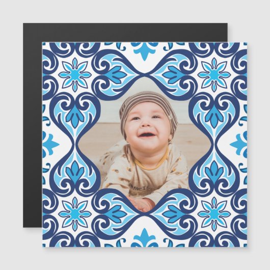 Eigen afbeelding, blauw en wit Azulejos (Voorkant / Achterkant)