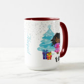 Eigen Afrikaans-Amerikaanse danseres kerstfeest Mok (Voorkant rechts)