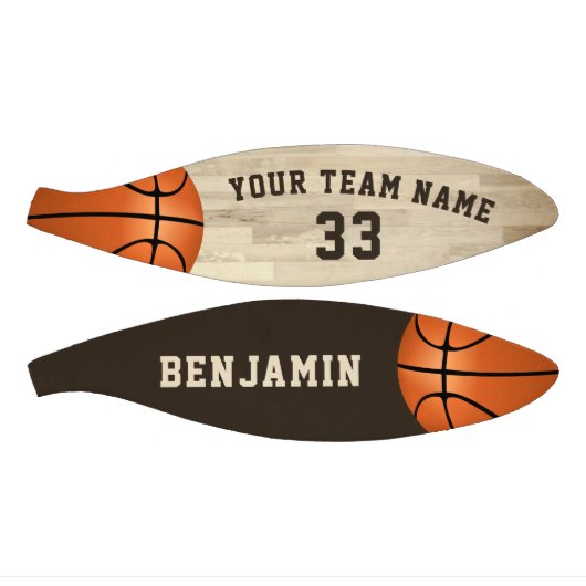 Eigen afspeelteam nummer houten verdieping basketbal (Panelen)