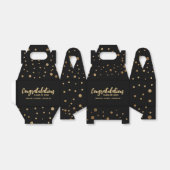 Eigen afstuderen met felicitaties, zwart goud bedankdoosjes (Uitgevouwen)