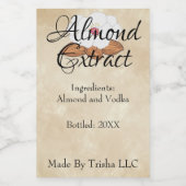 Eigen amandelextractielabel wijn etiket (Enkel label)