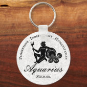 Eigen aquarius Zodiac Traits Astrology White Sleutelhanger (Voorkant)