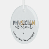 Eigen artsenassistent PA-waardetoesaus Glas Ornament (Voorkant links)