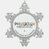 Eigen artsenassistent PA-waardetoesaus Tin Sneeuwvlok Ornament (Voorkant)