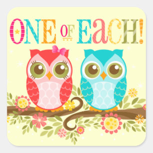 Eigen baby - Een van elk! Boy Girl Twins Stickers