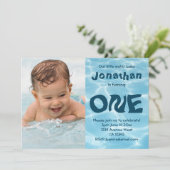 Eigen baby foto 1e verjaardag kaart (Staand voorkant)