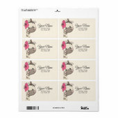 Eigen Baby roze Giraffe Terug Adres label (Full Sheet)