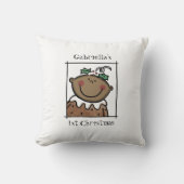 Eigen babybedding voor de eerste Kerstmis, donkere Kussen (Voorkant)