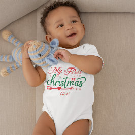 Eigen babykerstkerstkerstkerstkerstman Rood Bow Romper