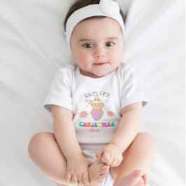 Eigen babypoppensterren voor eerste kerstcadeau romper