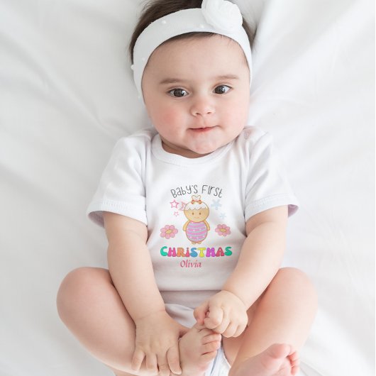 Eigen babypoppensterren voor eerste kerstcadeau romper