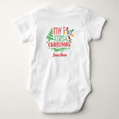 Eigen baby's eerste kerstboom Groene Rood Ba Romper (Achterkant)