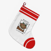 Eigen baby's eerste kerstdonkere huidskleur met Ba Grote Kerstsok (Voorkant (Hangend))