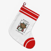 Eigen baby's eerste kerstdonkere huidskleur met Ba Grote Kerstsok (Voorkant (Hangend))