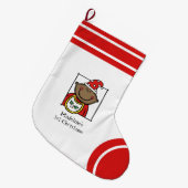 Eigen baby's eerste kerstdonkere huidskleur met Ba Grote Kerstsok (Voorkant (Hangend))