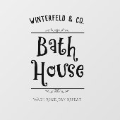 Eigen badhuis Lavatory Wash Rinse Dry Herhaal W Raamsticker (Vel)