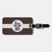 Eigen Bagagelabel voor bruin lederen patroon (Voorkant horizontaal)