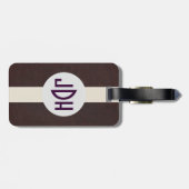 Eigen Bagagelabel voor bruin lederen patroon (Achterkant horizontaal)