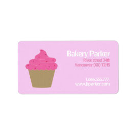 Eigen bakkerijroze product cupcake Etiket