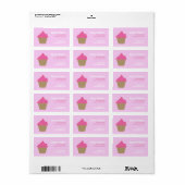 Eigen bakkerijroze product cupcake Etiket (Full Sheet)